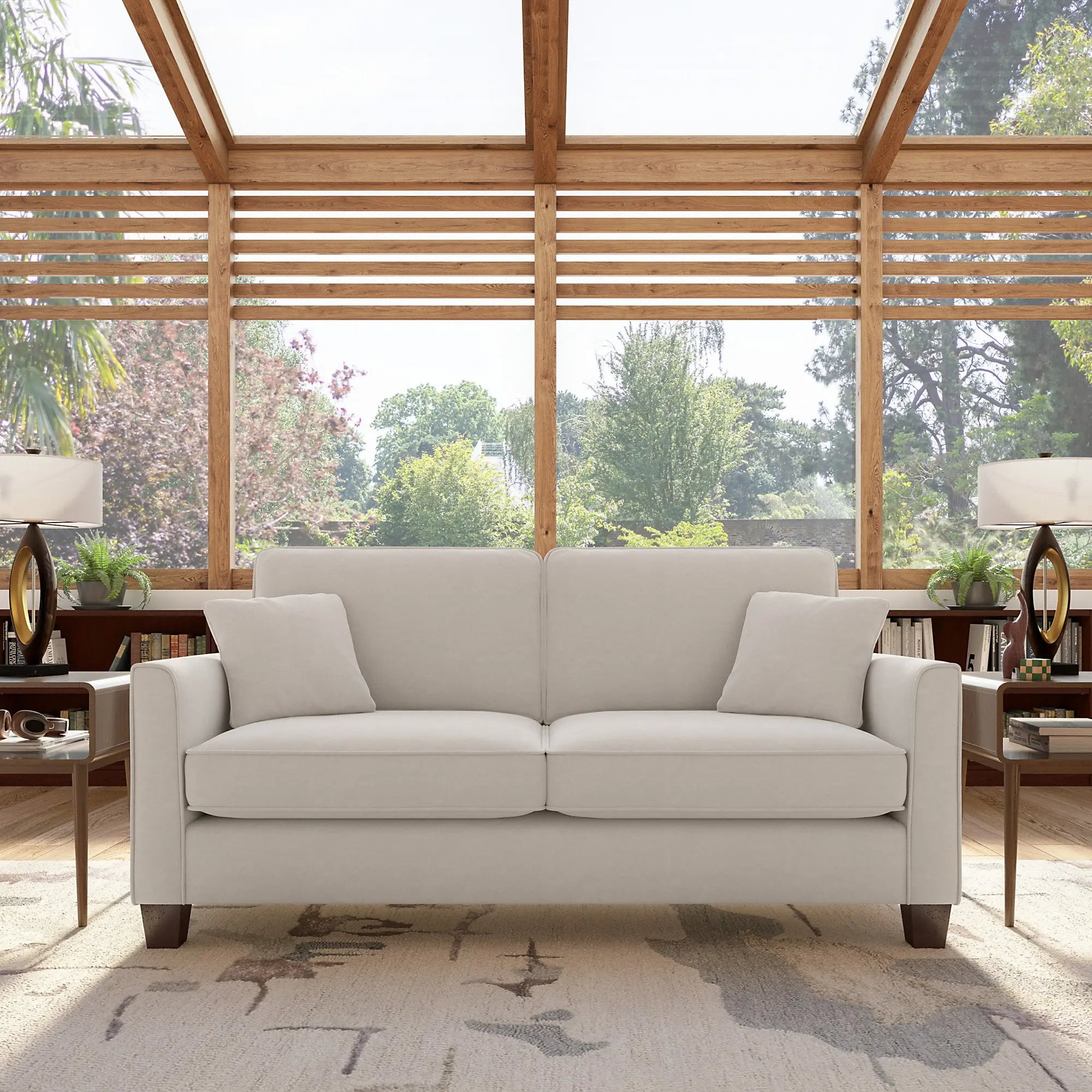 Flare Light Beige Microsuede Sofa - Bush Furniture