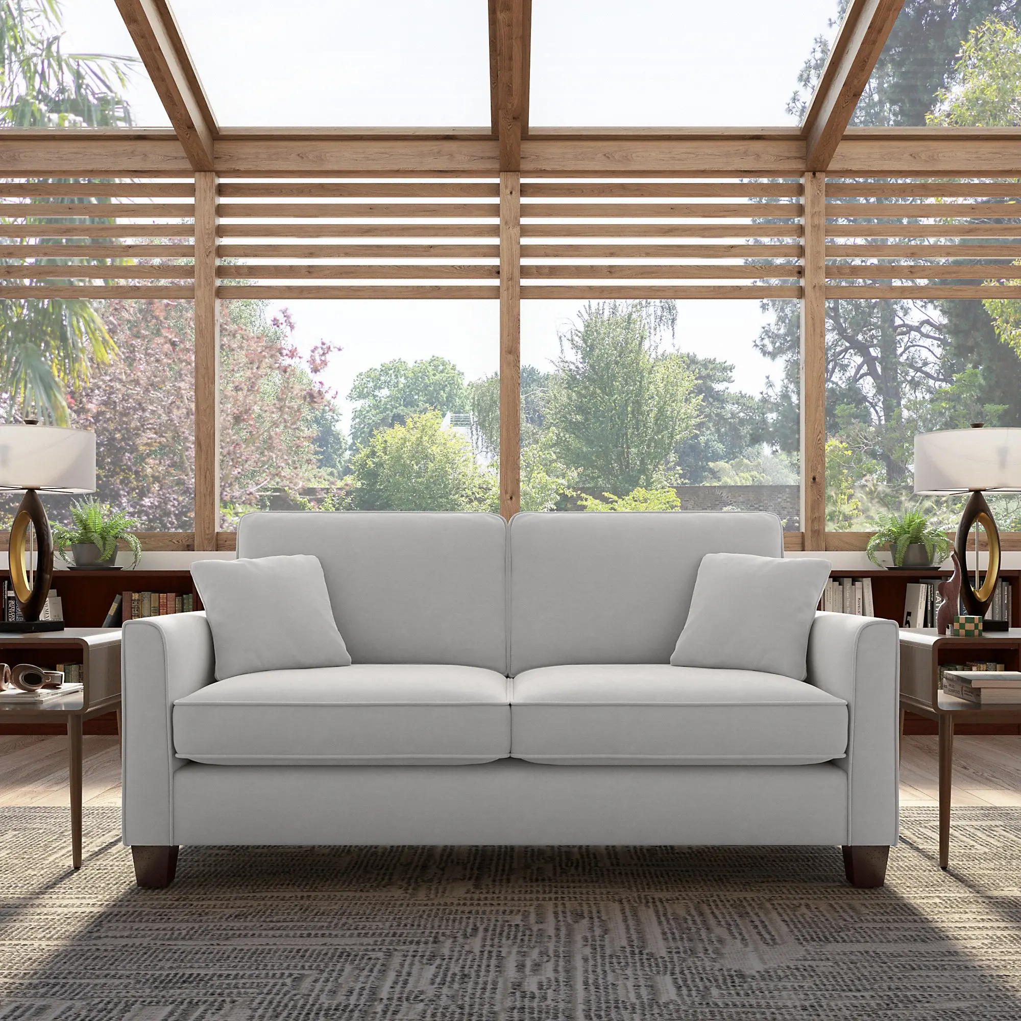 Flare Light Gray Microsuede Sofa - Bush Furniture