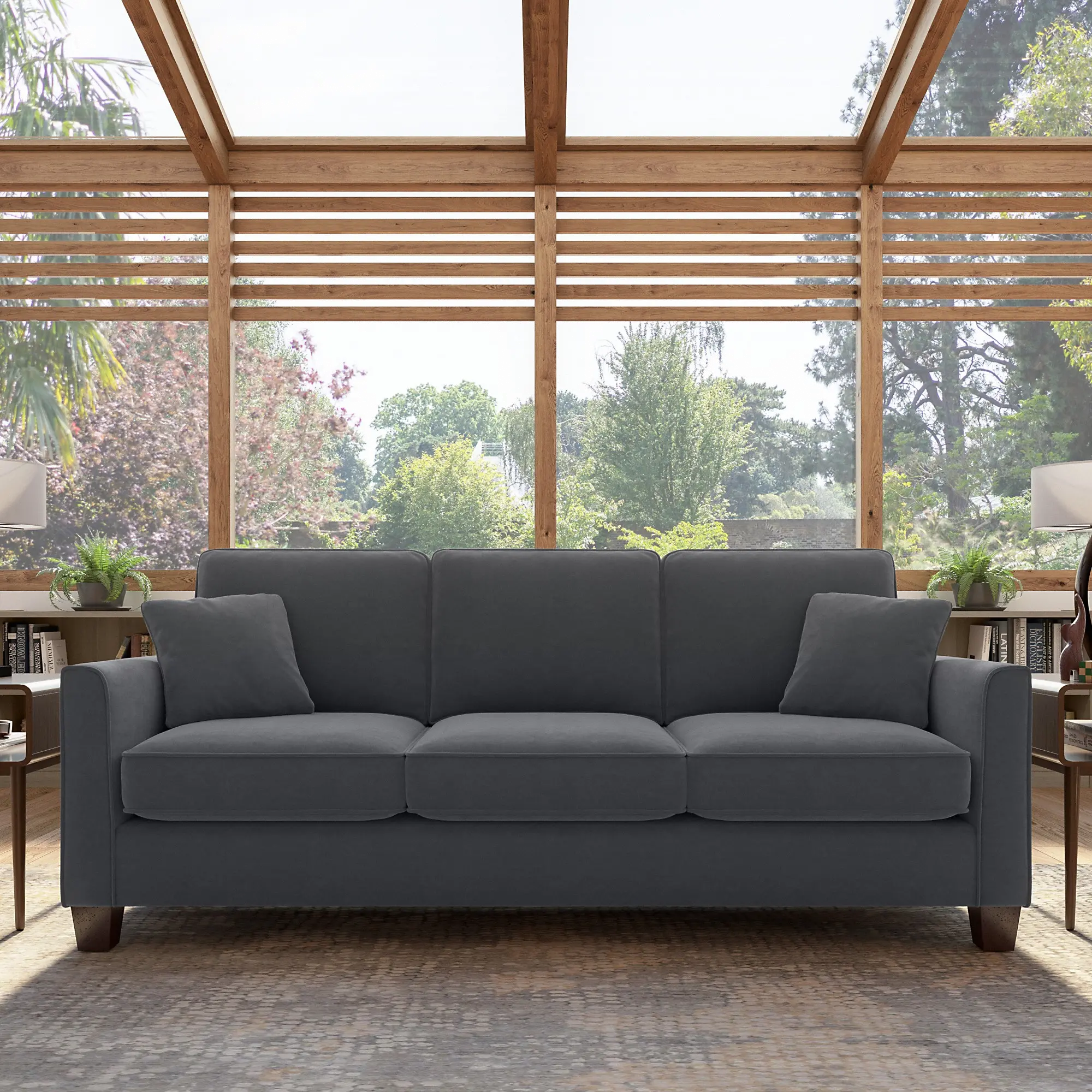 Flare Dark Gray Microsuede Sofa - Bush Furniture