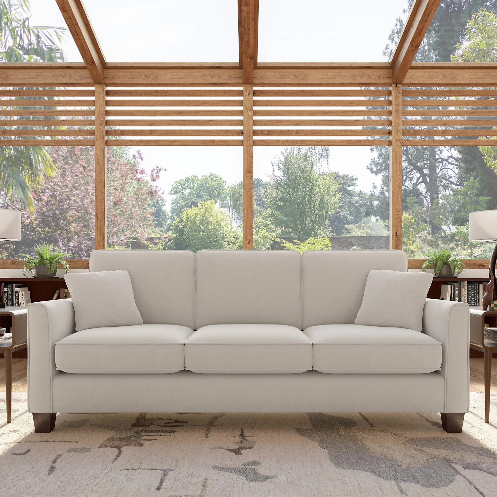 Flare Light Beige Microsuede Sofa - Bush Furniture