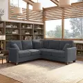 FLY86SDGM-03K Flare Dark Gray Microsuede L Shaped Sectional - Bush Furniture