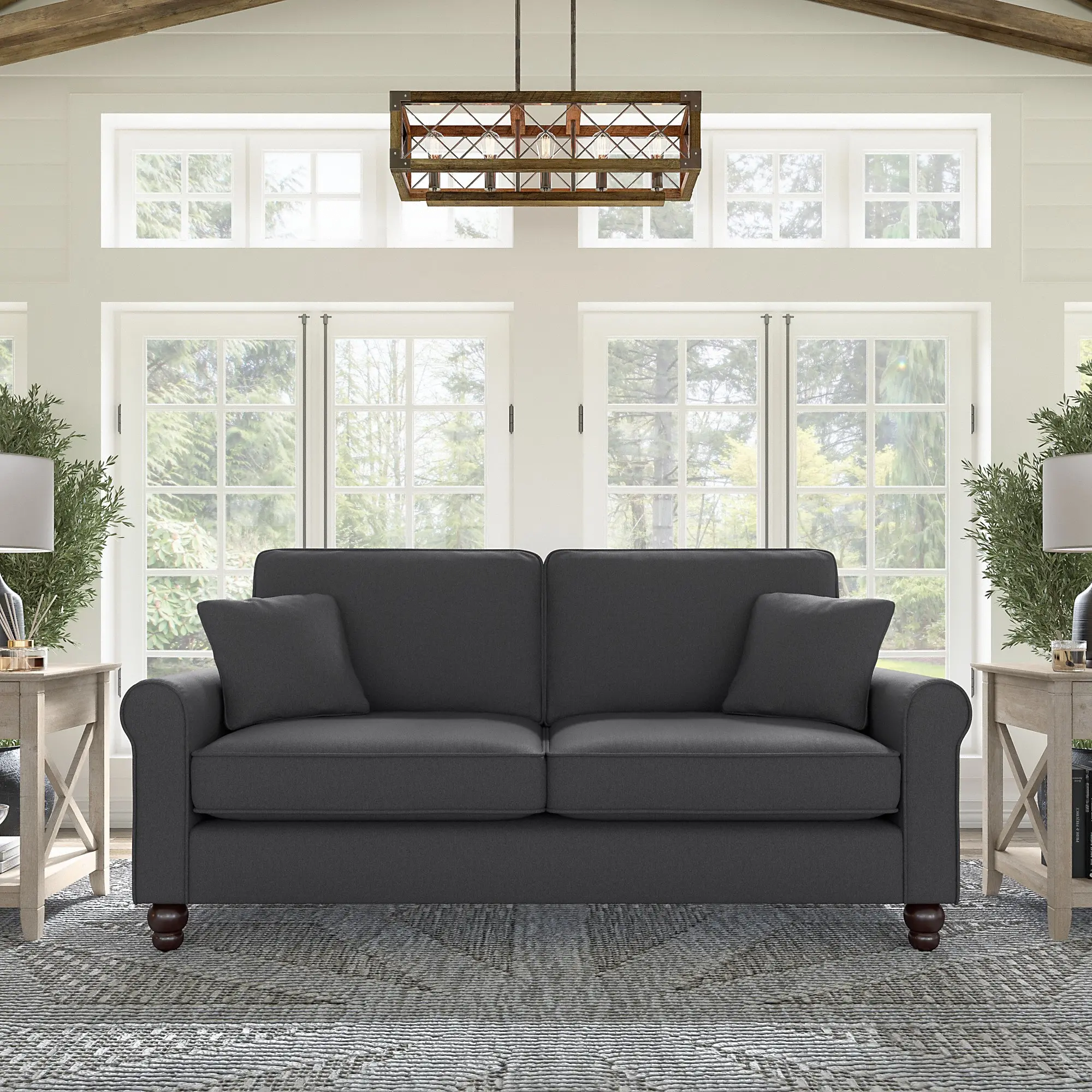 Hudson Charcoal Gray Sofa - Bush Furniture