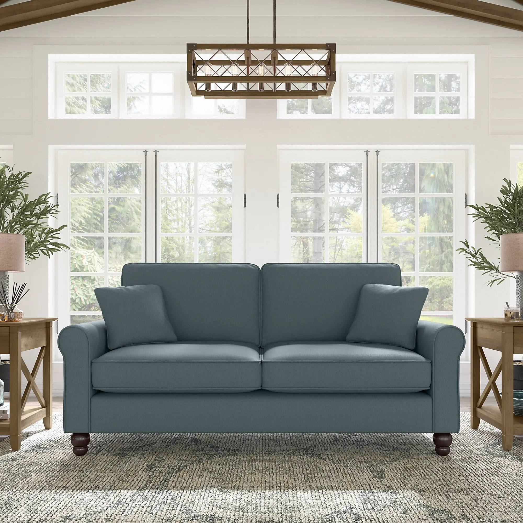 Hudson Blue Sofa - Bush Furniture