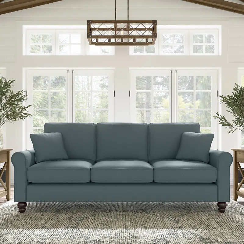 Hudson Blue Herringbone Sofa - Bush Furniture | RC Willey