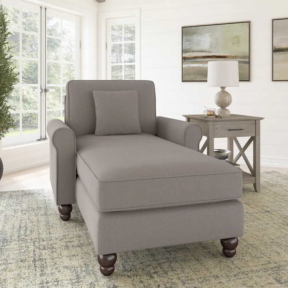 HDM41BBGH-03K Hudson Beige Chaise Lounge with Arms - Bush Furniture-1