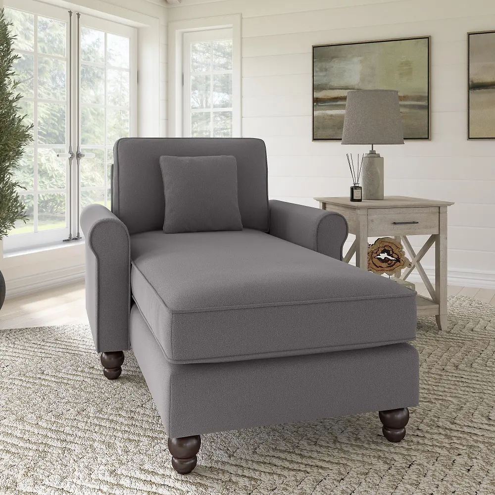 HDM41BFGH-03K Hudson Gray Chaise Lounge with Arms - Bush Furniture-1