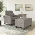 HDN010BGH Hudson Beige Accent Chair with Ottoman - Bush Furniture