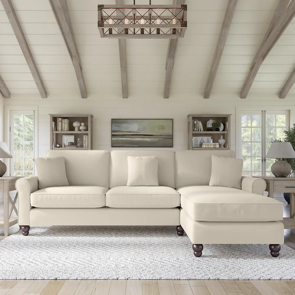 HDY102BCRH-03K Hudson Cream Sectional with Reversible Chaise Lounge - Bush Furniture-1