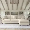 HDY102BCRH-03K Hudson Cream Sectional with Reversible Chaise Lounge - Bush Furniture