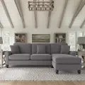 HDY102BFGH-03K Hudson Gray Sectional with Reversible Chaise Lounge - Bush Furniture