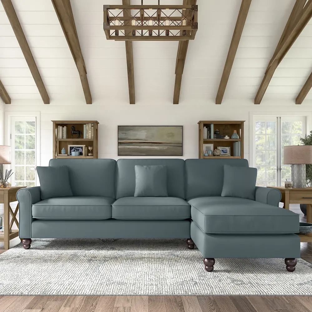 HDY102BTBH-03K Hudson Blue Sectional with Reversible Chaise Lounge - Bush Furniture-1