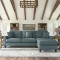 HDY102BTBH-03K Hudson Blue Sectional with Reversible Chaise Lounge - Bush Furniture