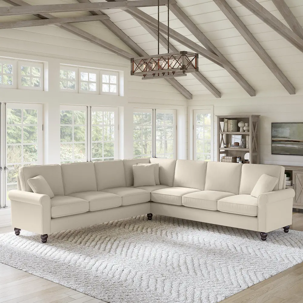 HDY110BCRH-03K Hudson Cream L Shaped Sectional - Bush Furniture-1