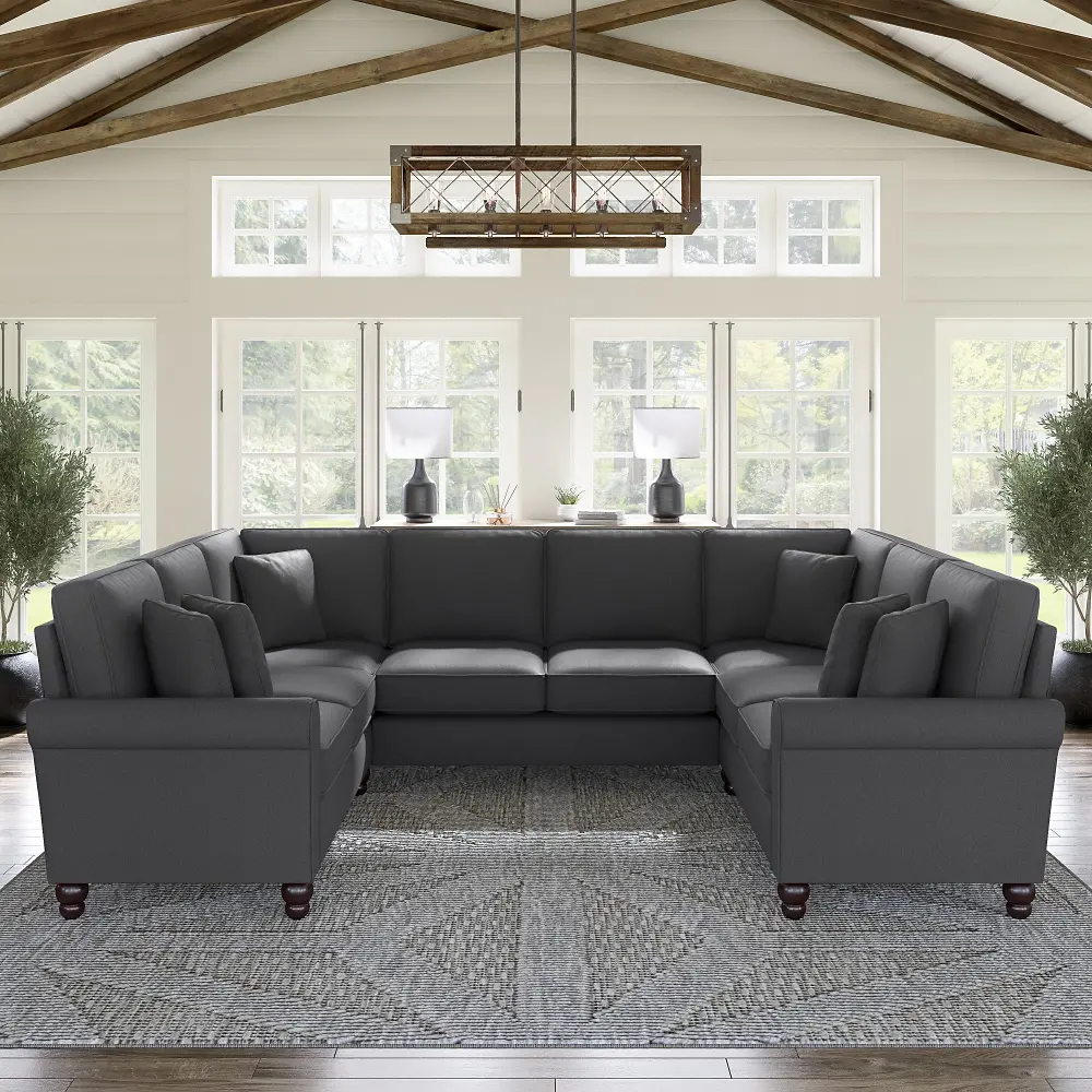 HDY112BCGH-03K Hudson Charcoal Gray U Shaped Sectional - Bush Furniture-1