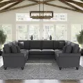 HDY112BCGH-03K Hudson Charcoal Gray U Shaped Sectional - Bush Furniture