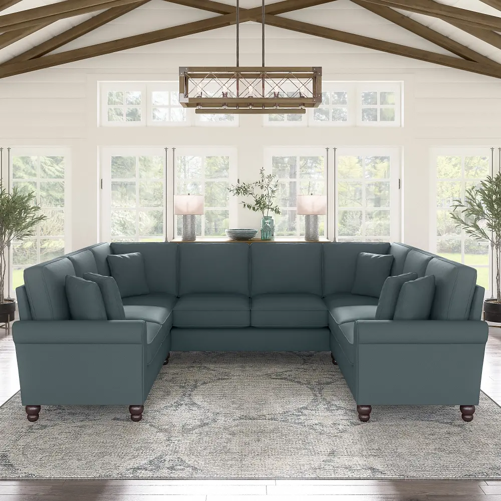 HDY112BTBH-03K Hudson Blue U Shaped Sectional - Bush Furniture-1
