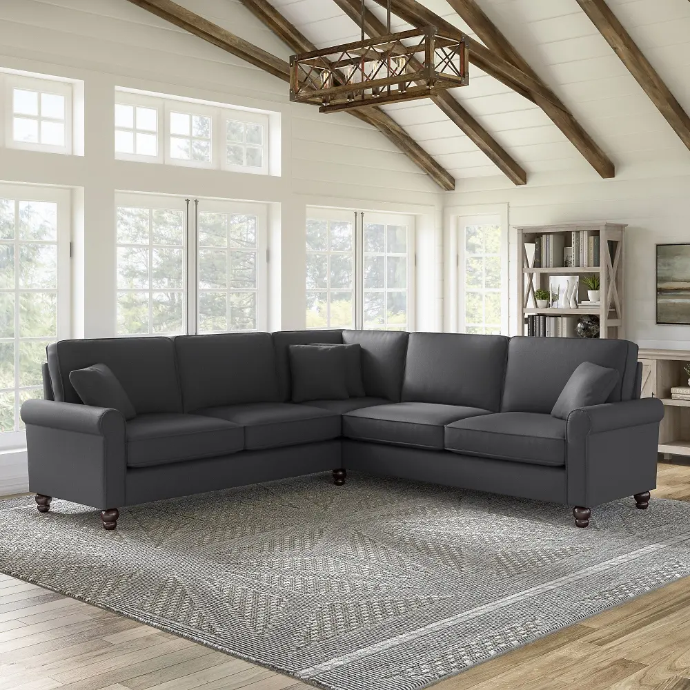 HDY98BCGH-03K Hudson Charcoal Gray L Shaped Sectional - Bush Furniture-1