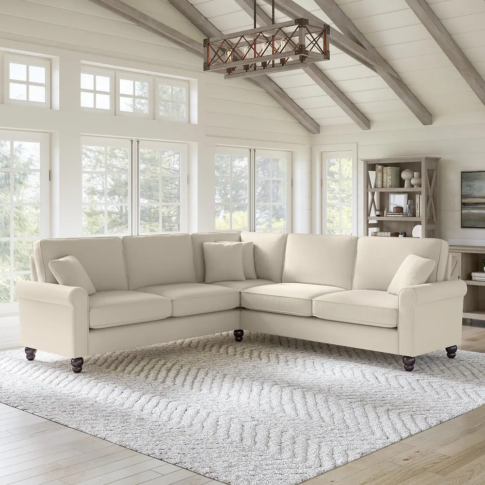 HDY98BCRH-03K Hudson Cream L Shaped Sectional - Bush Furniture-1