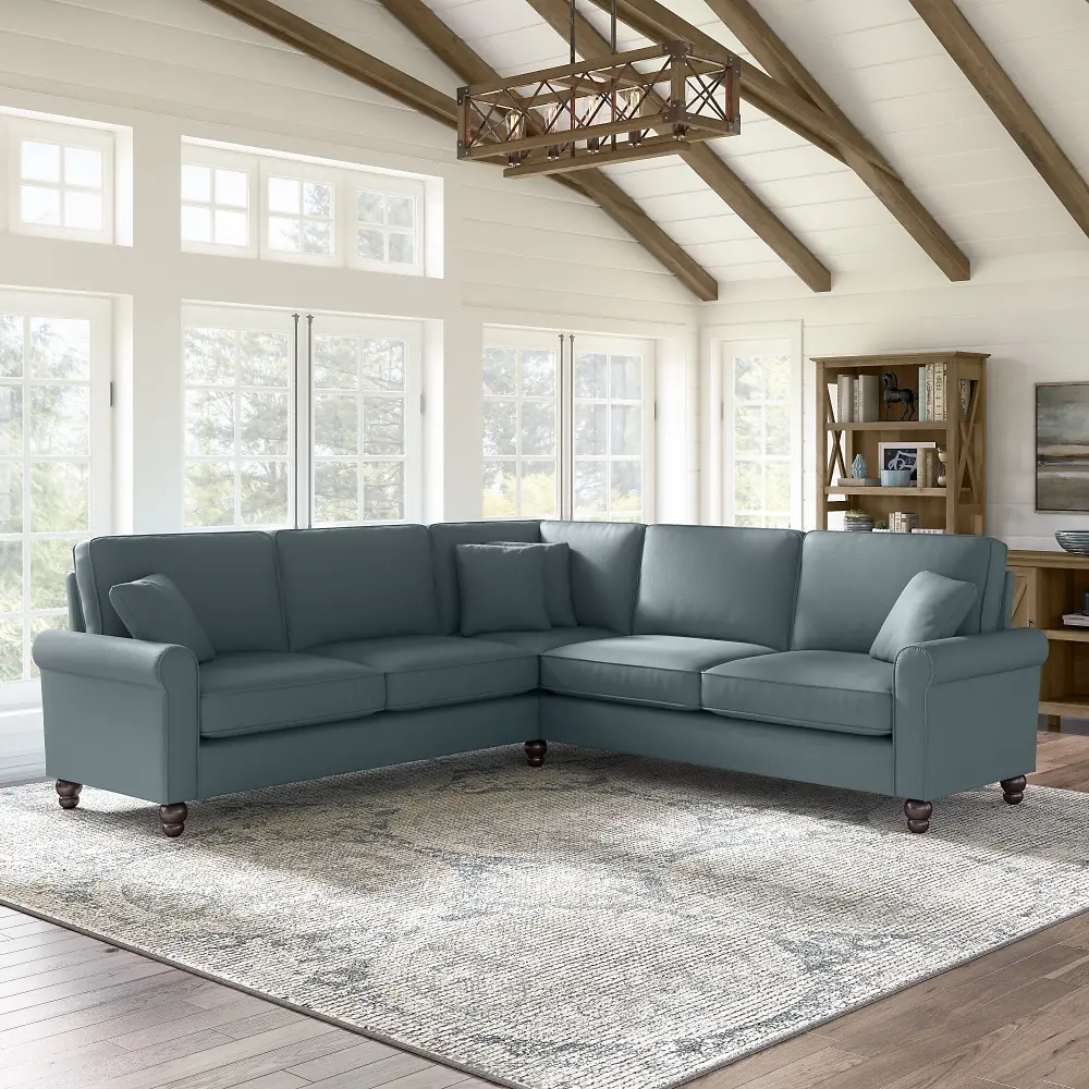 HDY98BTBH-03K Hudson Blue L Shaped Sectional - Bush Furniture-1