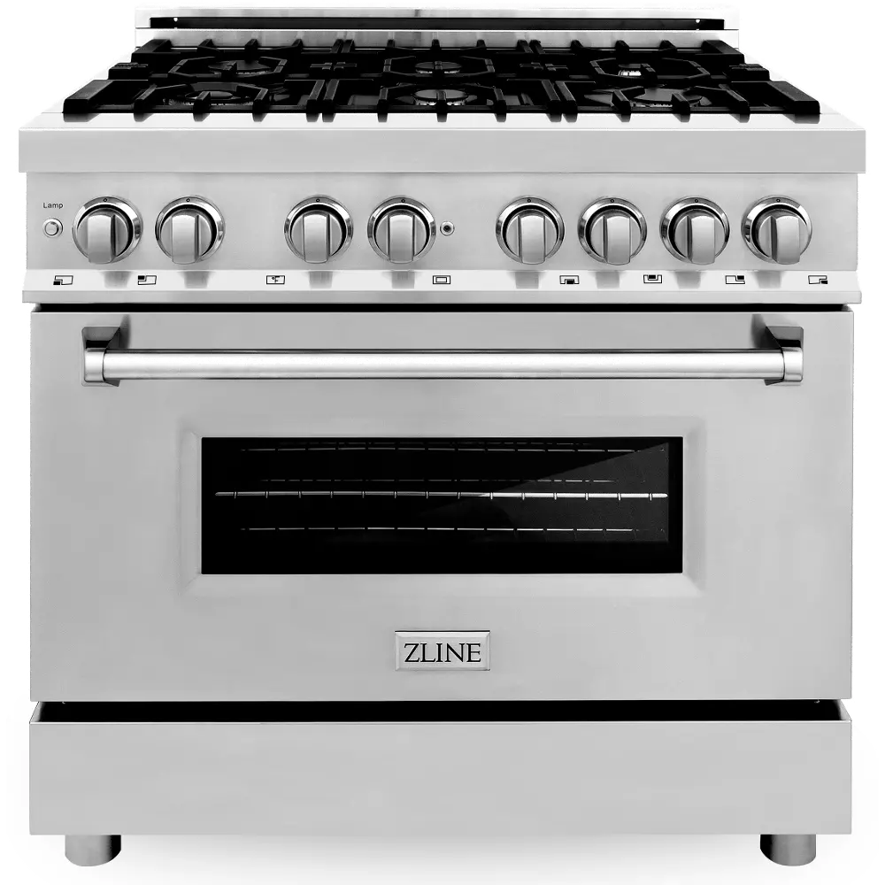 RA36 ZLINE 4.6 cu ft Dual Fuel Range - 36 W Stainless Steel 36 Inch-1