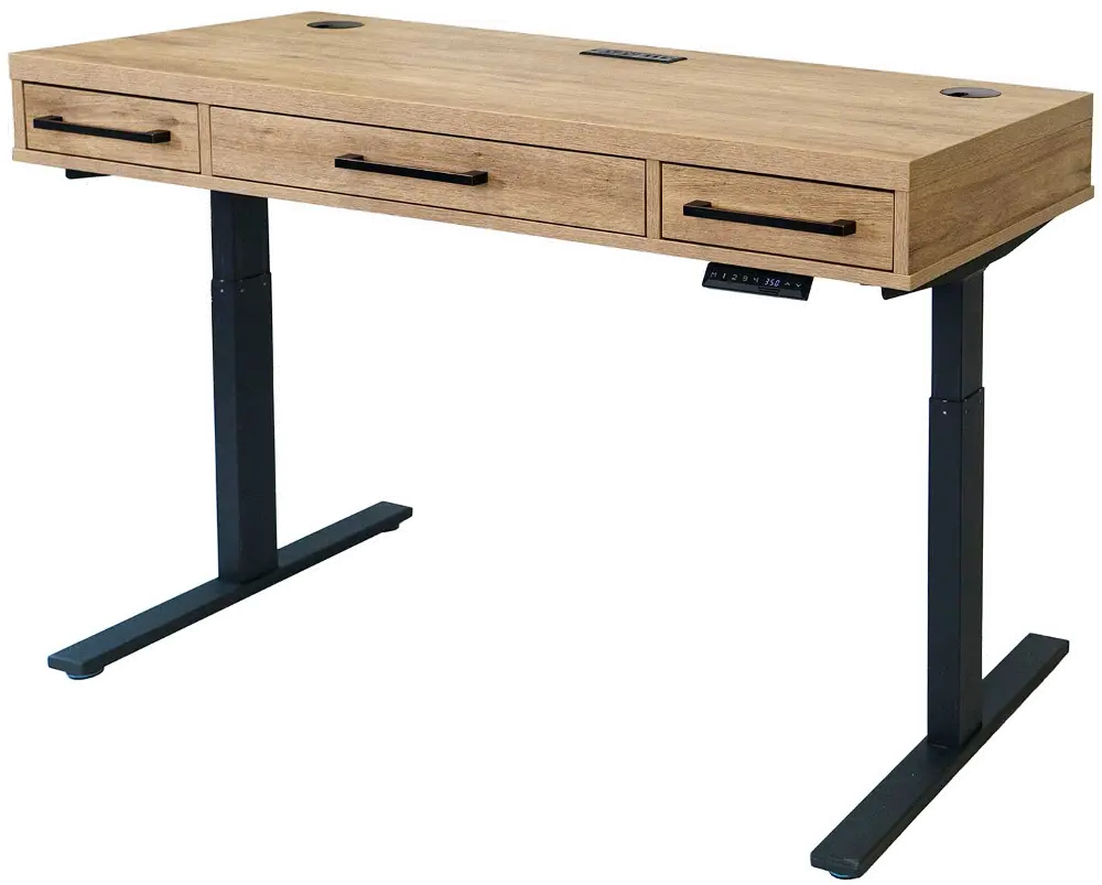 Mason Natural and Black Adjustable Desk-1