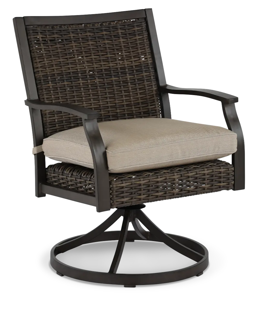 AFX07601P06/SWVLCHR Trenton Brown Swivel Rocker Patio Dining Chair-1