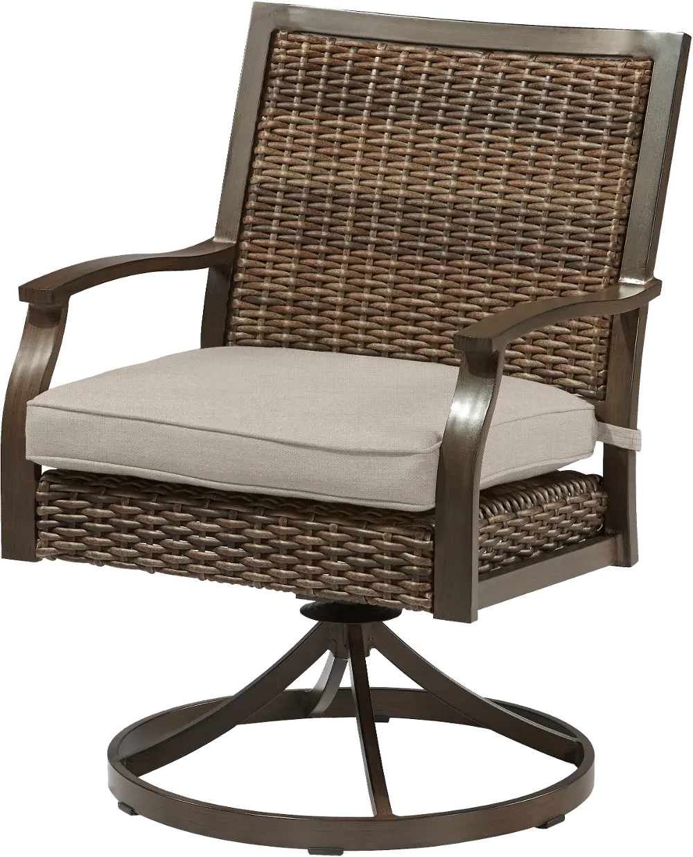AFX07601P06/SWVLCHR Trenton Tan Patio Swivel Rocker Dining Chair-1