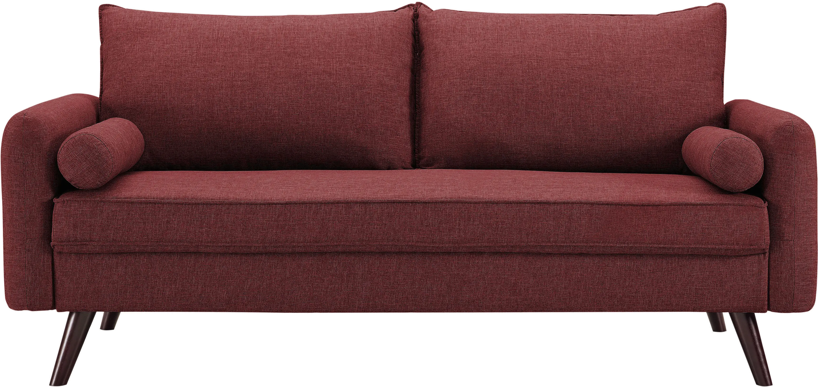 Iana Burgundy Mid Century Sofa