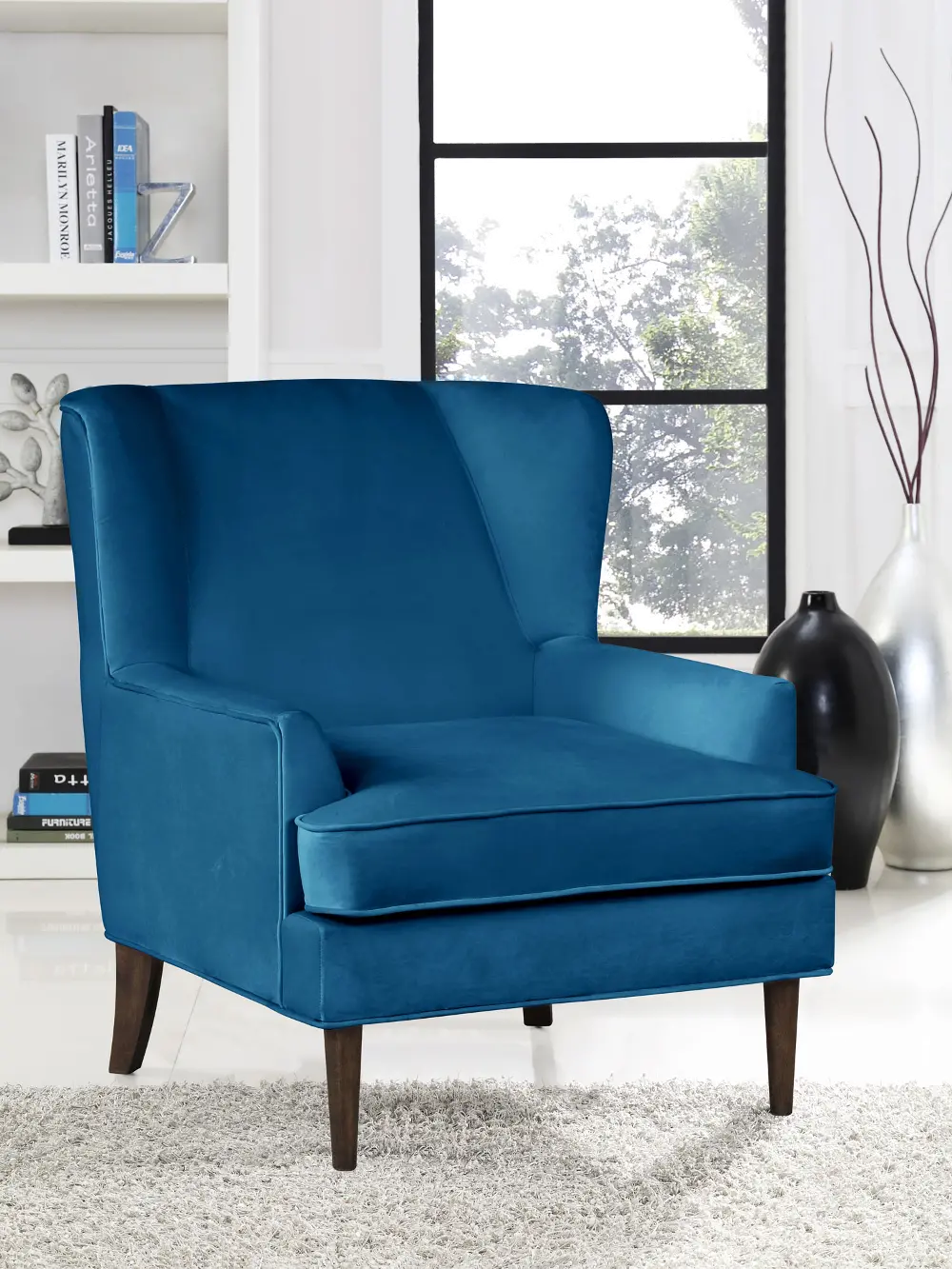 LSCHWS1KM2551 Orlando Blue Wingback Accent Chair-1