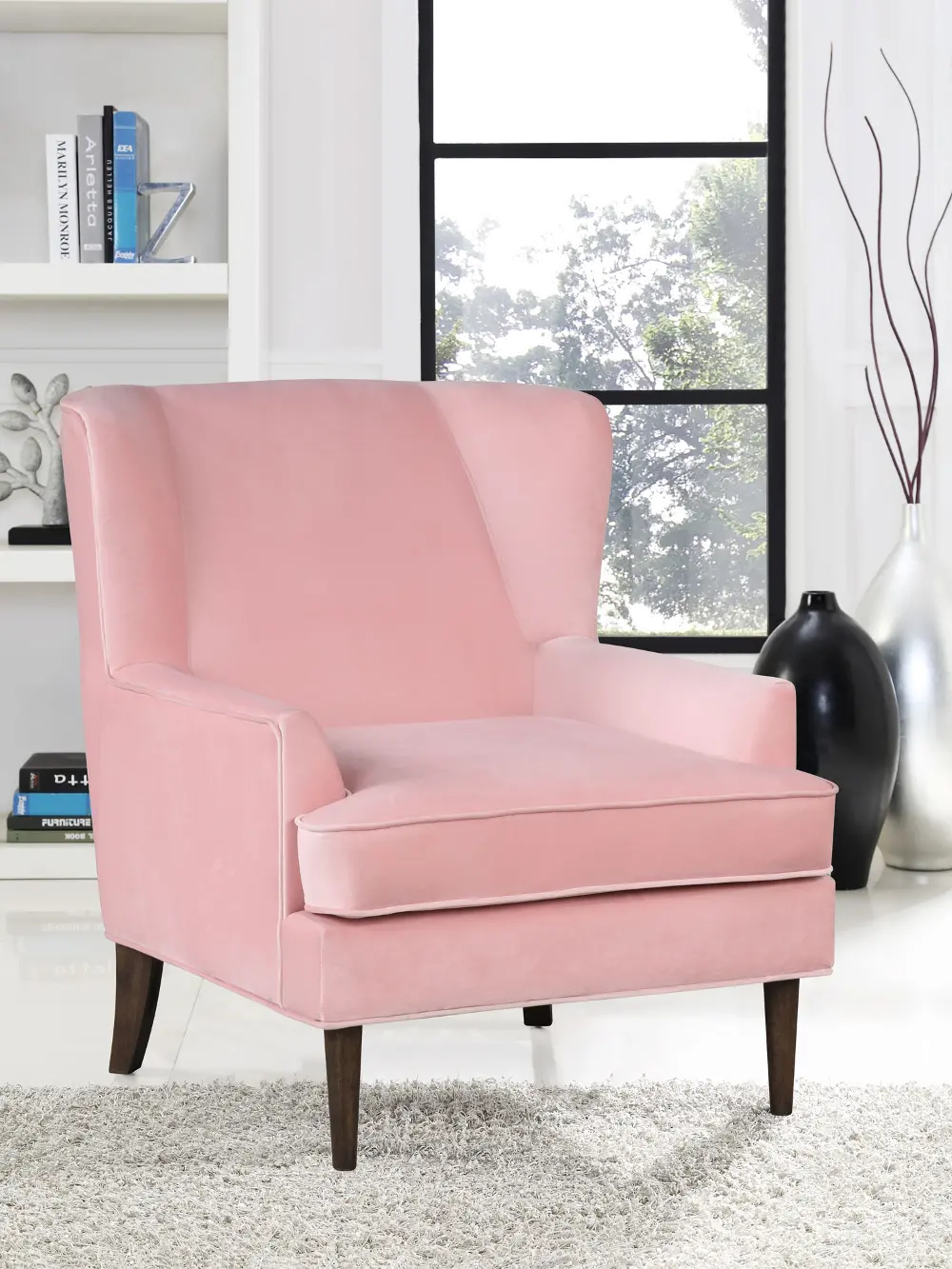 LSCHWS1KM25110 Orlando Pink Wingback Accent Chair-1