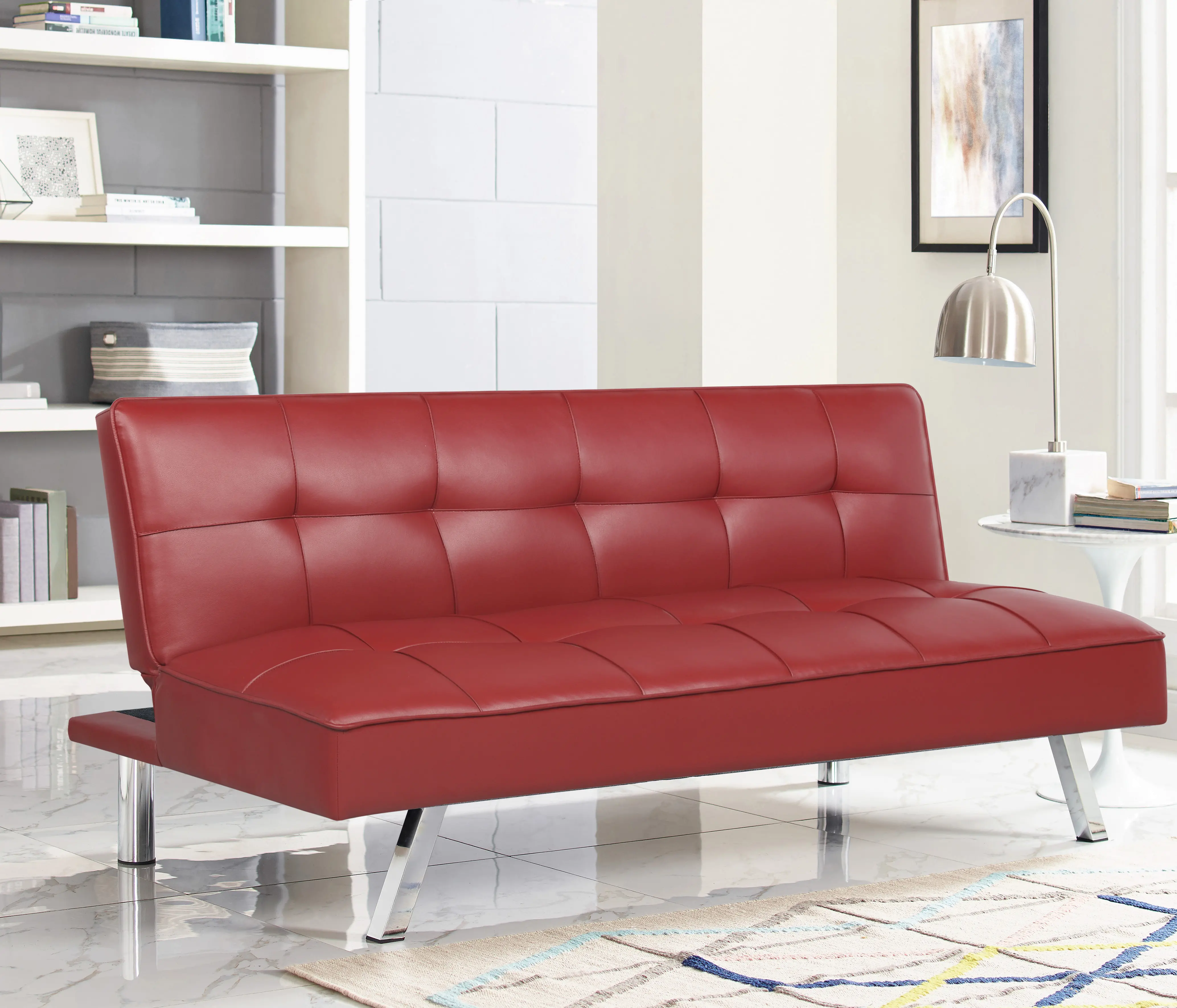 Mia Red Multi-Functional Sofa Lounger Sleeper by Serta Dream...