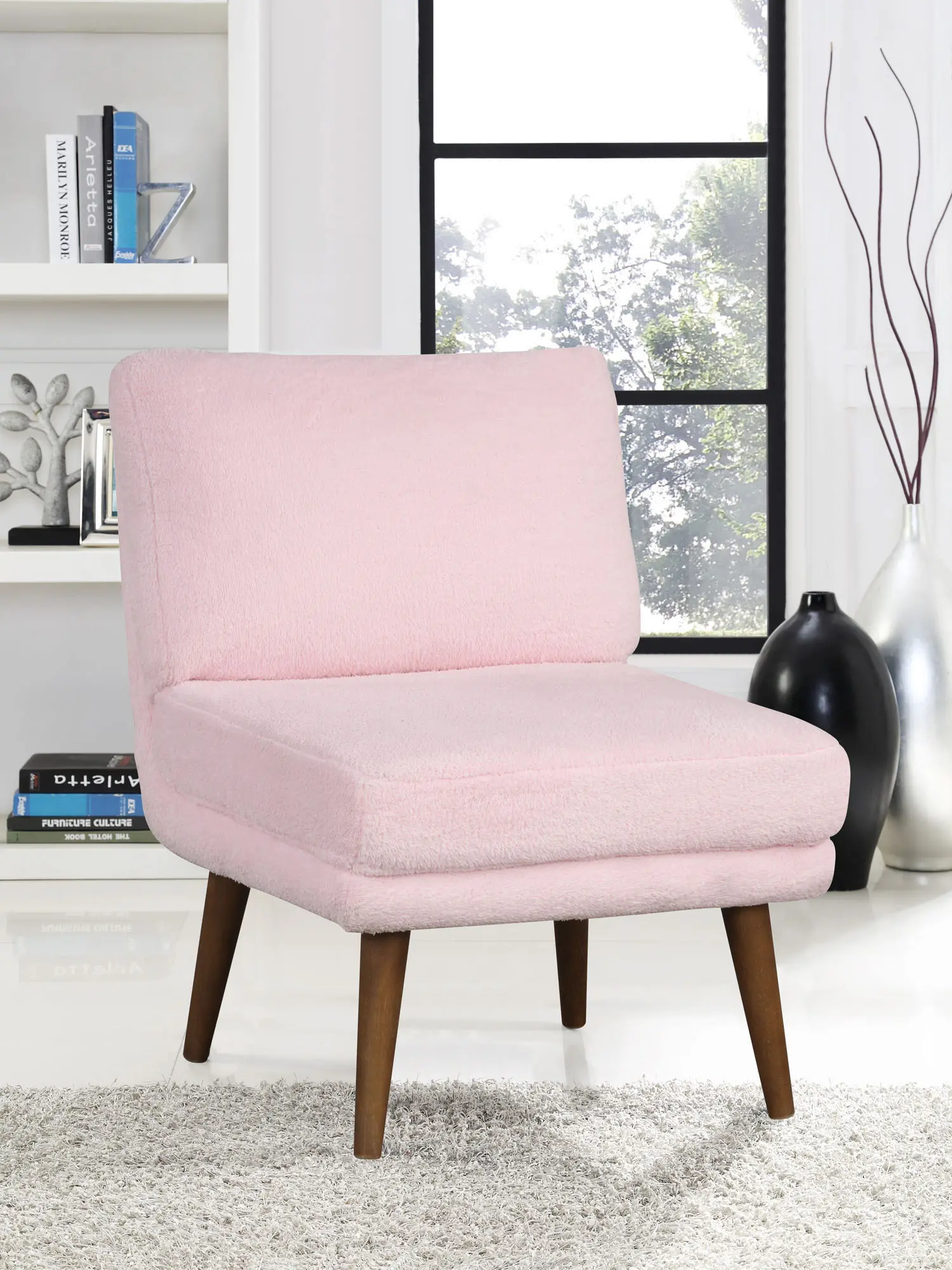 Prem Pink Armless Accent Chair