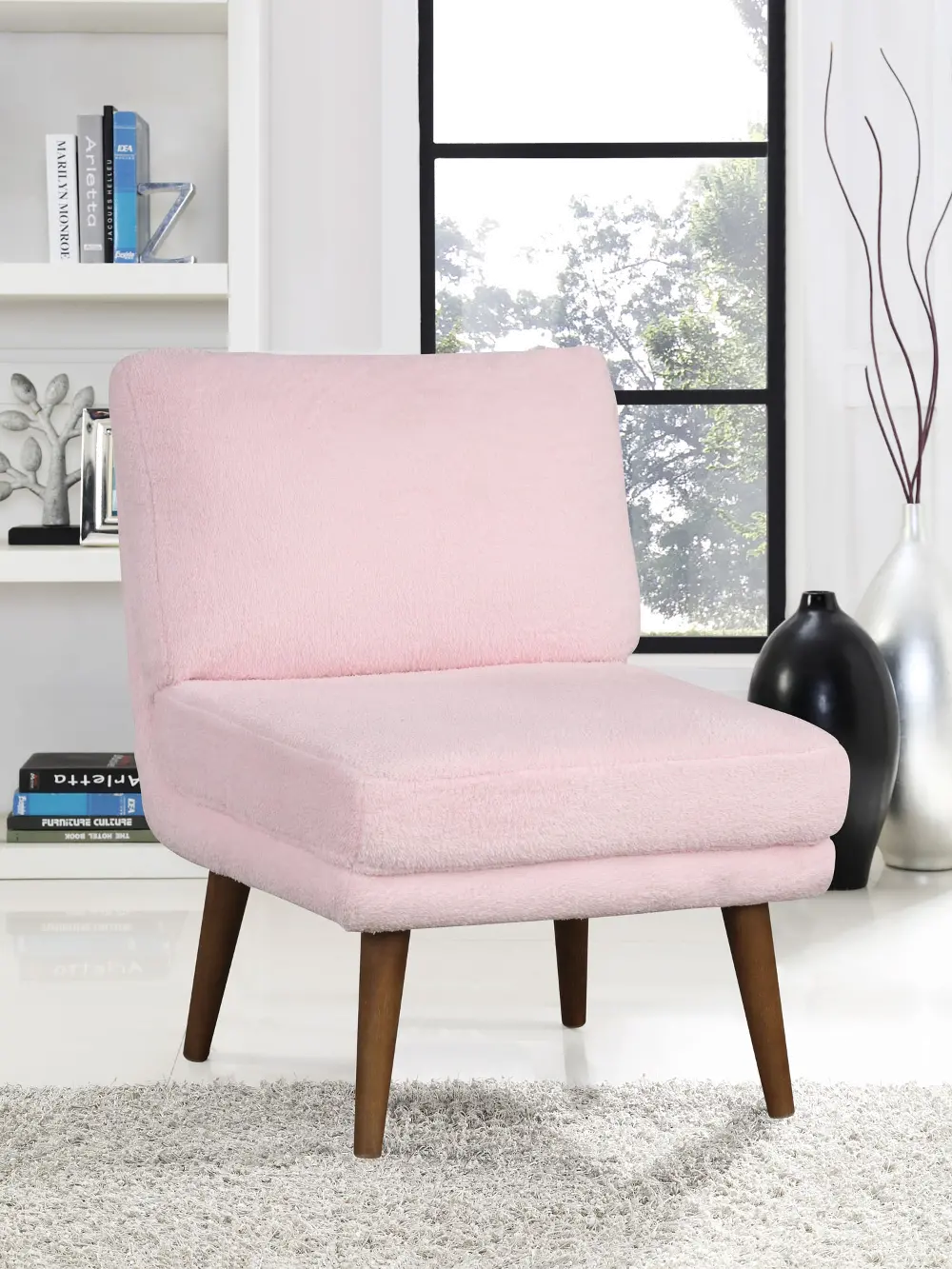LSDKRTM35110 Prem Pink Armless Accent Chair-1