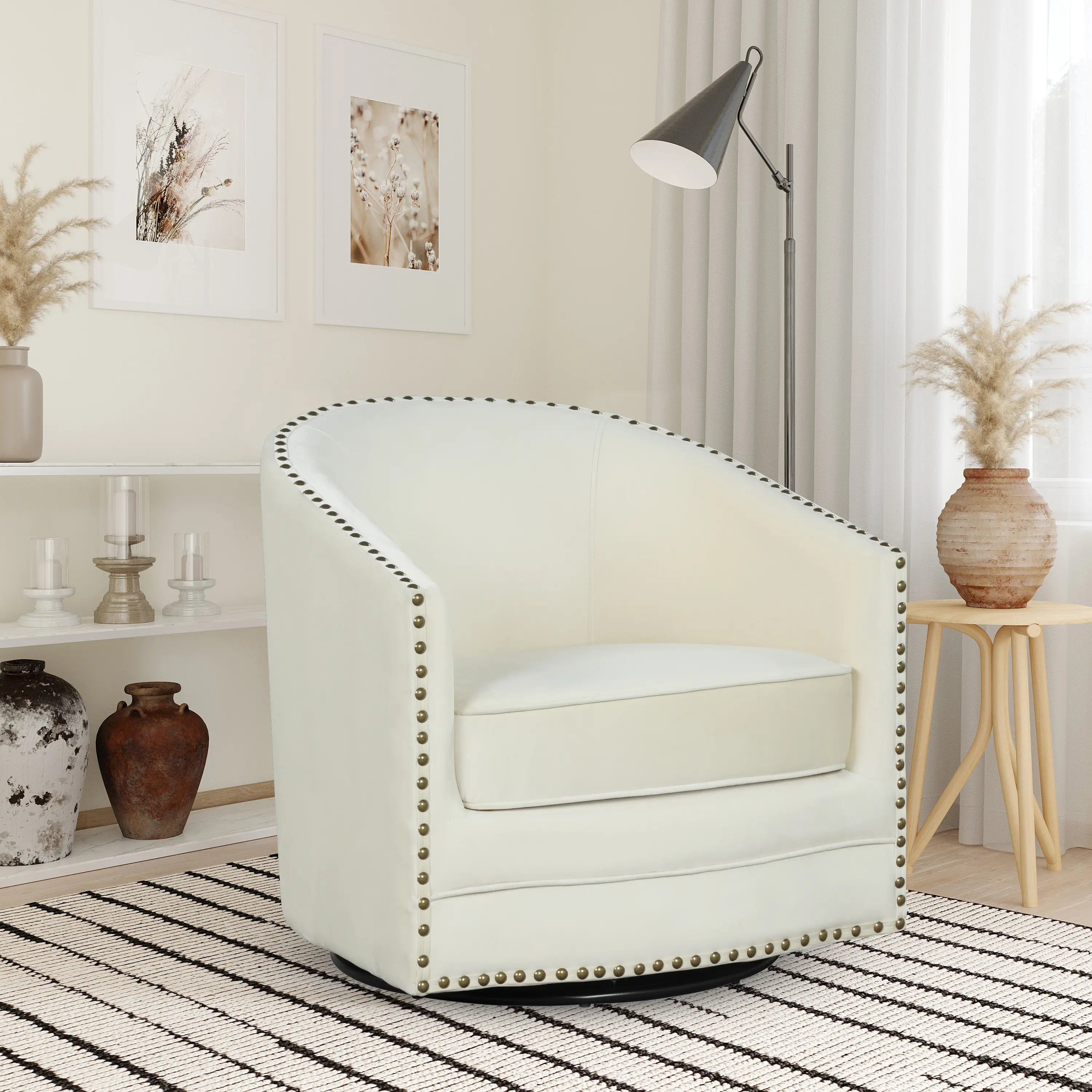 Reina Cream Swivel Tub Chair