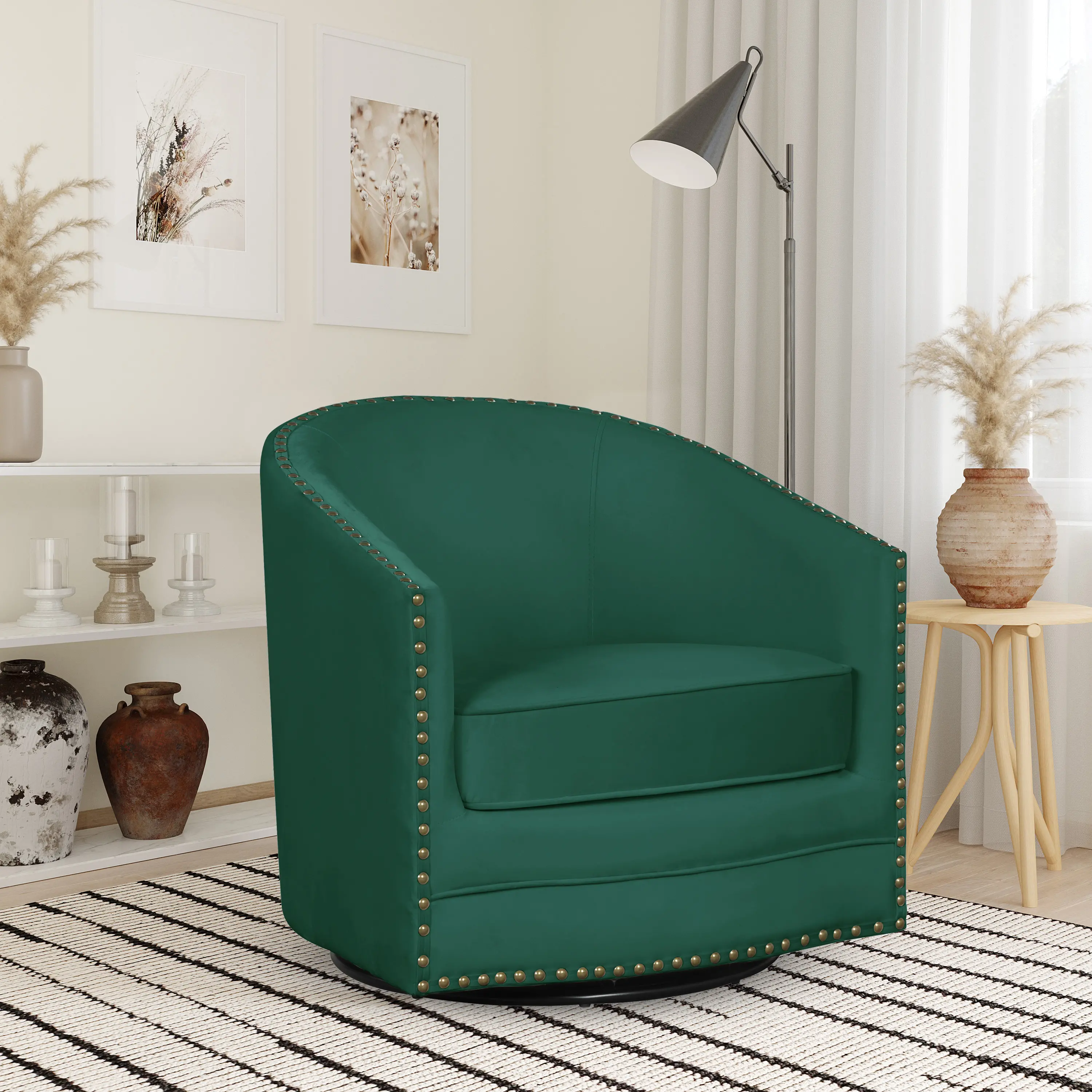 Reina Green Swivel Tub Chair