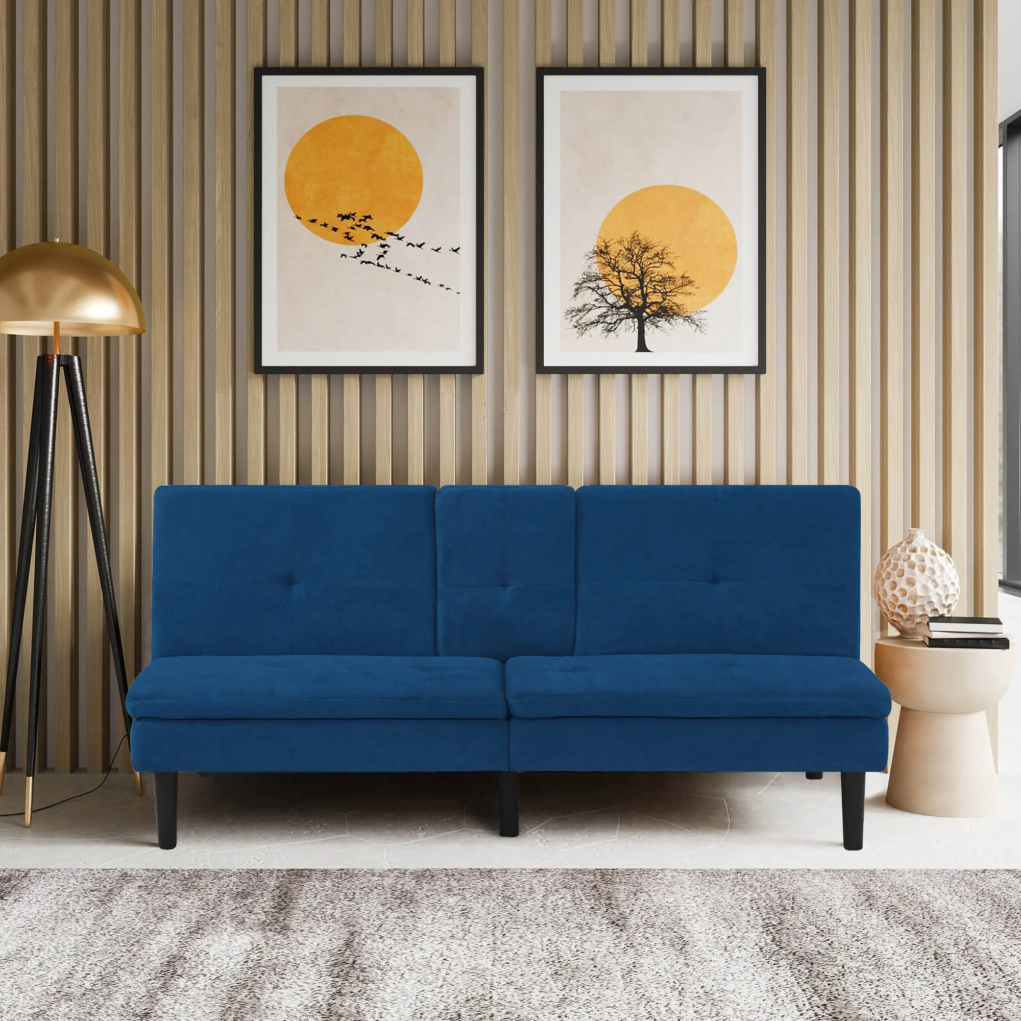 Orlando Blue Serta Convertible Sofa