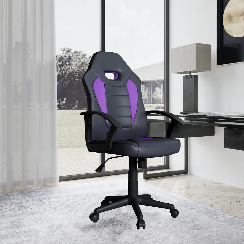 LSKPR97 Teser Purple Gaming Office Chair with Vegan Leather-1