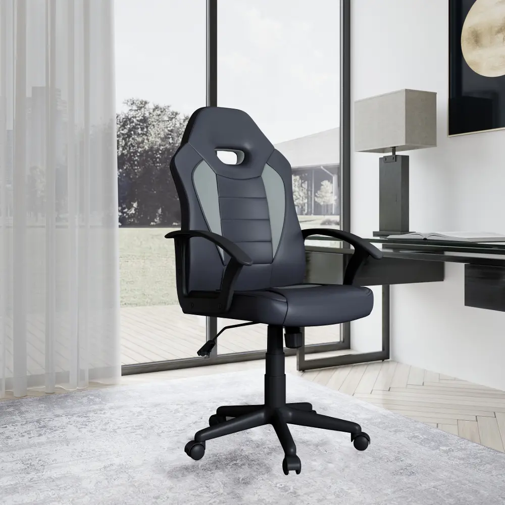 LSKPR11 Teser Gray Gaming Office Chair with Vegan Leather-1