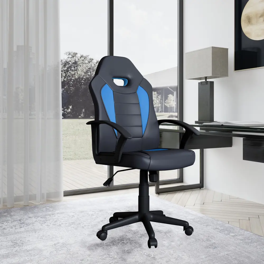 LSKPR30 Teser Blue Gaming Office Chair with Vegan Leather-1
