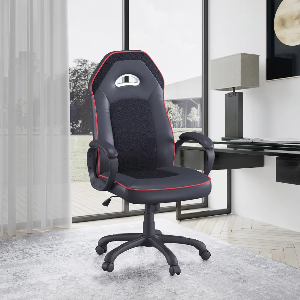 Alta Black Faux Leather Gaming Task Chair-1