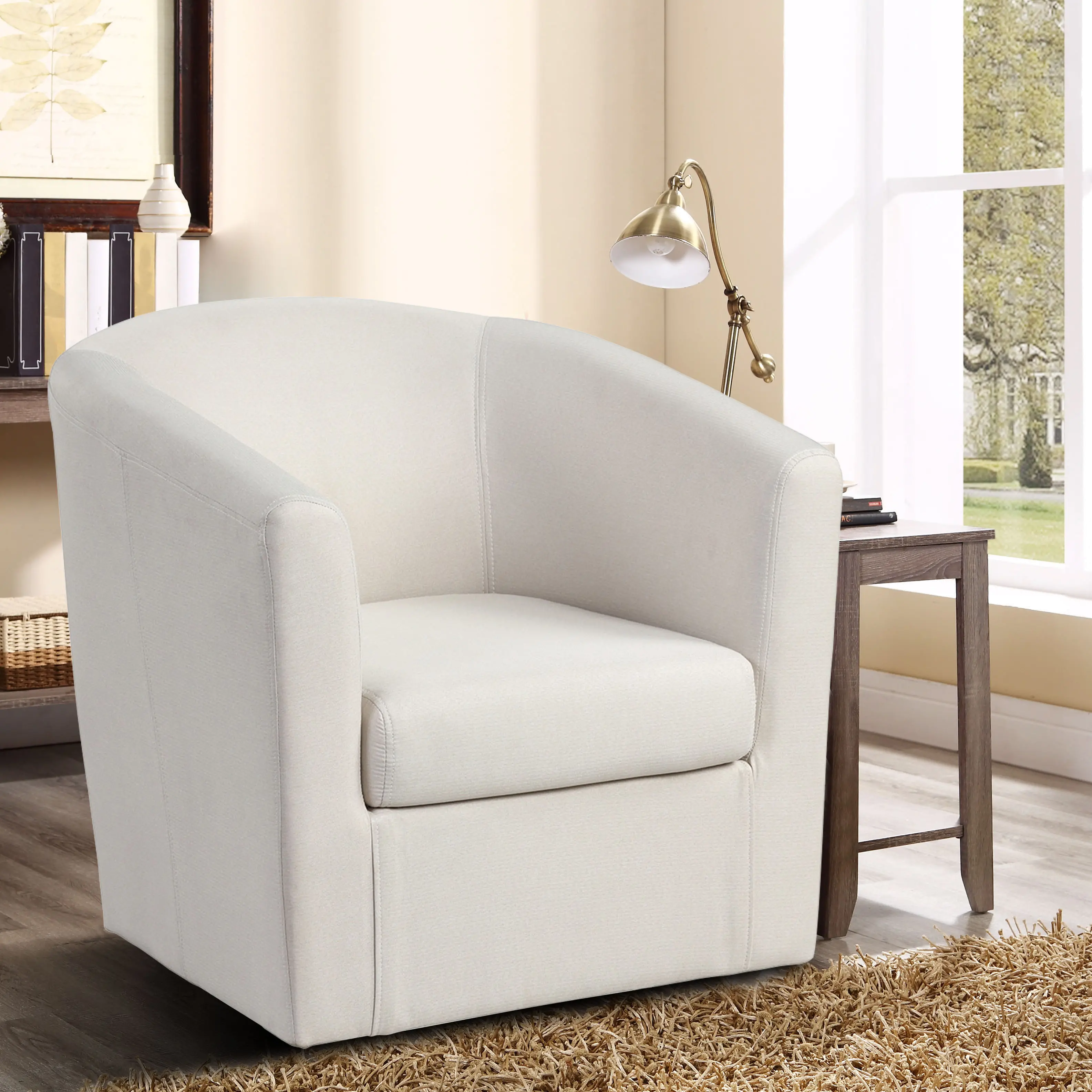 Dannielle Beige Swivel Club Chair