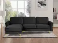 Lance Black Sectional with Reversible Chaise