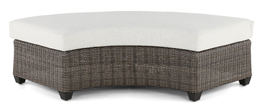 Havana Brown and Off White Patio Bench