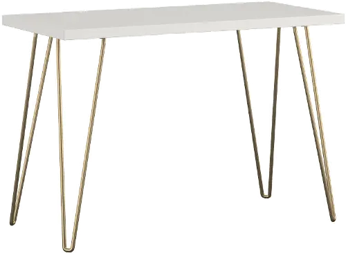 Owen White Gold Retro Computer Desk