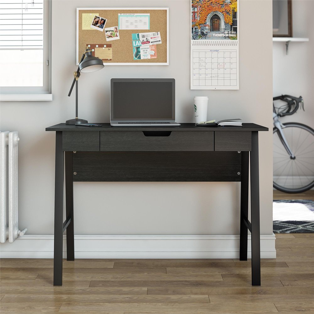 112833683 Oxford Black Oak Computer Desk with Drawer sku 112833683