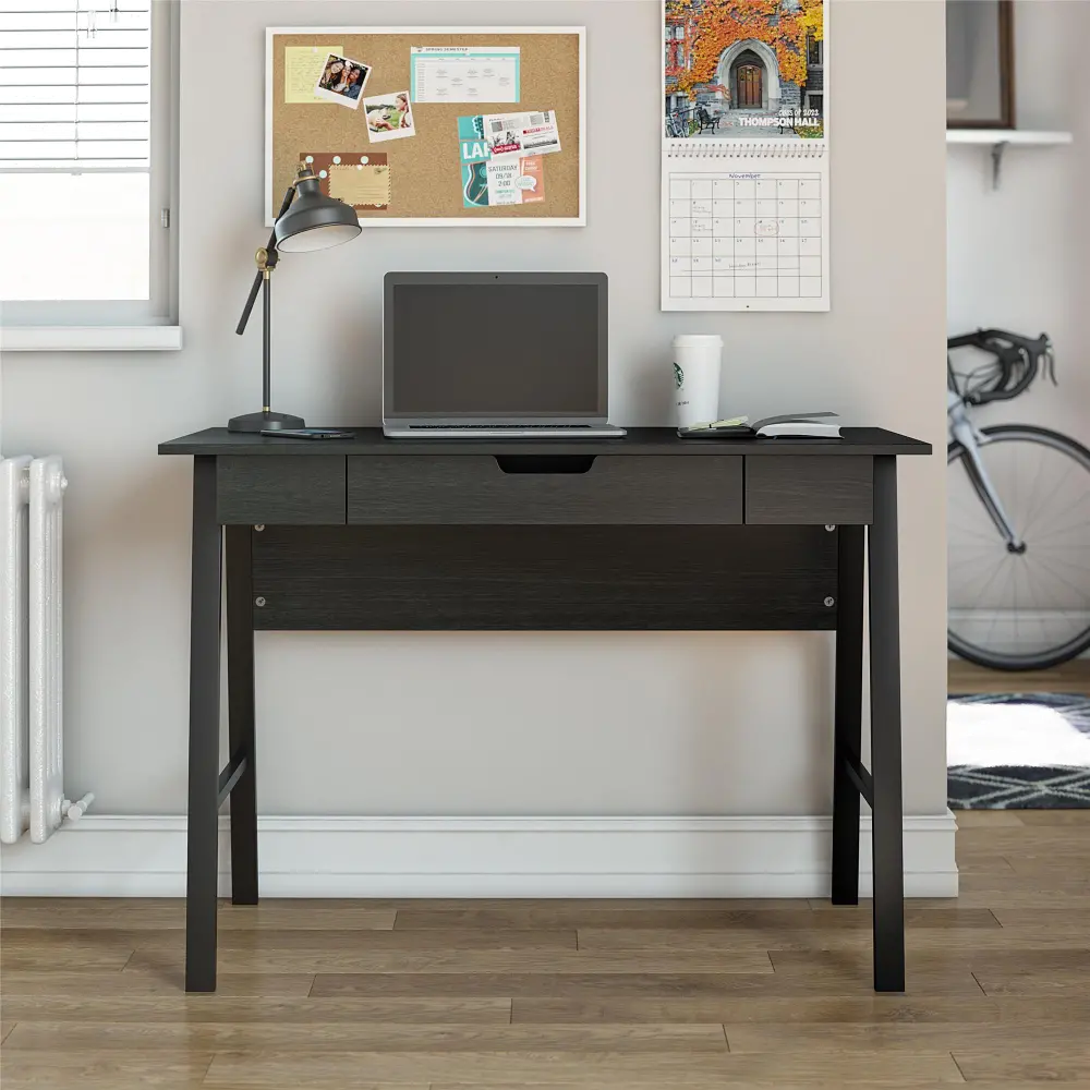 Oxford Black Oak Computer Desk with Drawer-1