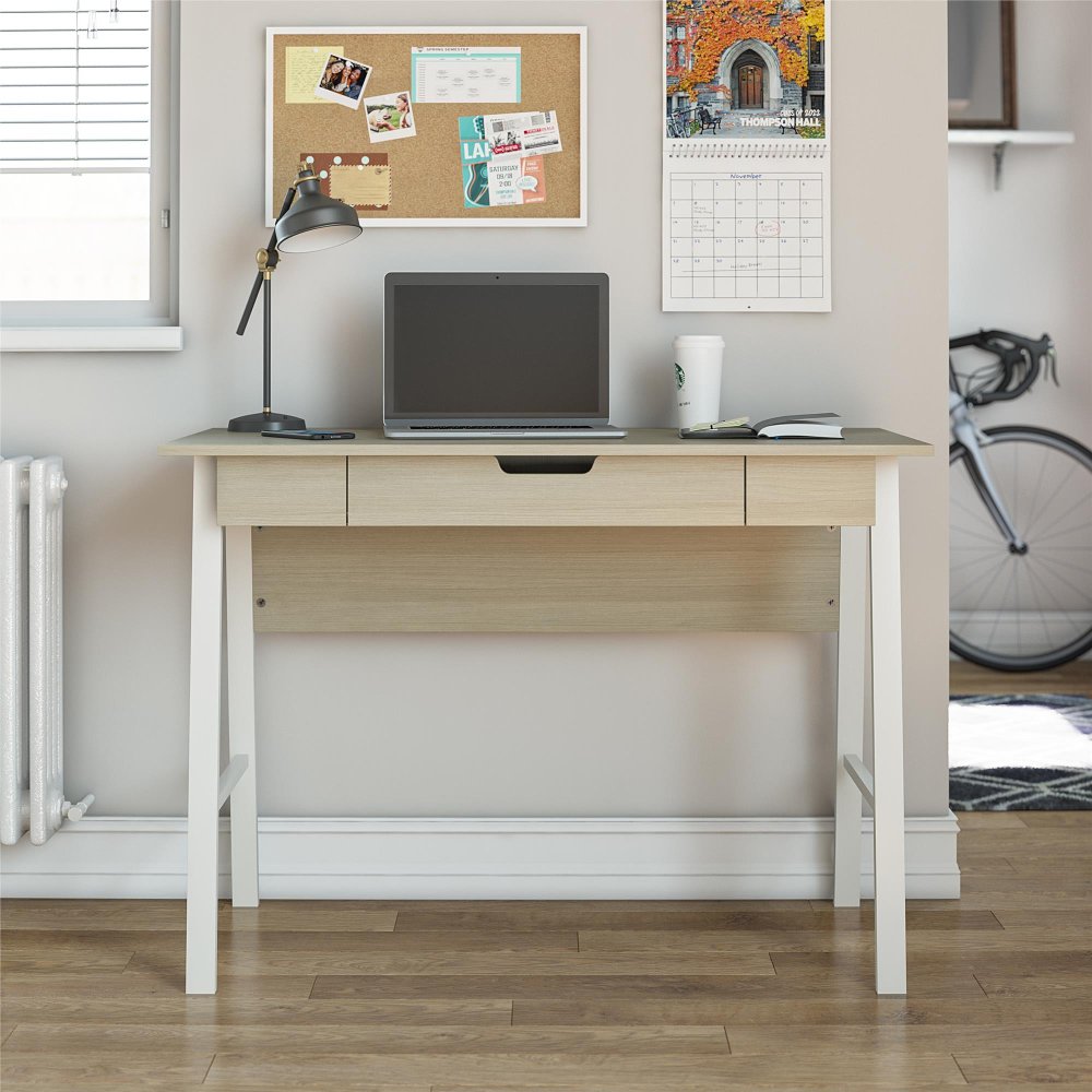 Oxford Pale Oak Computer Desk with Drawer