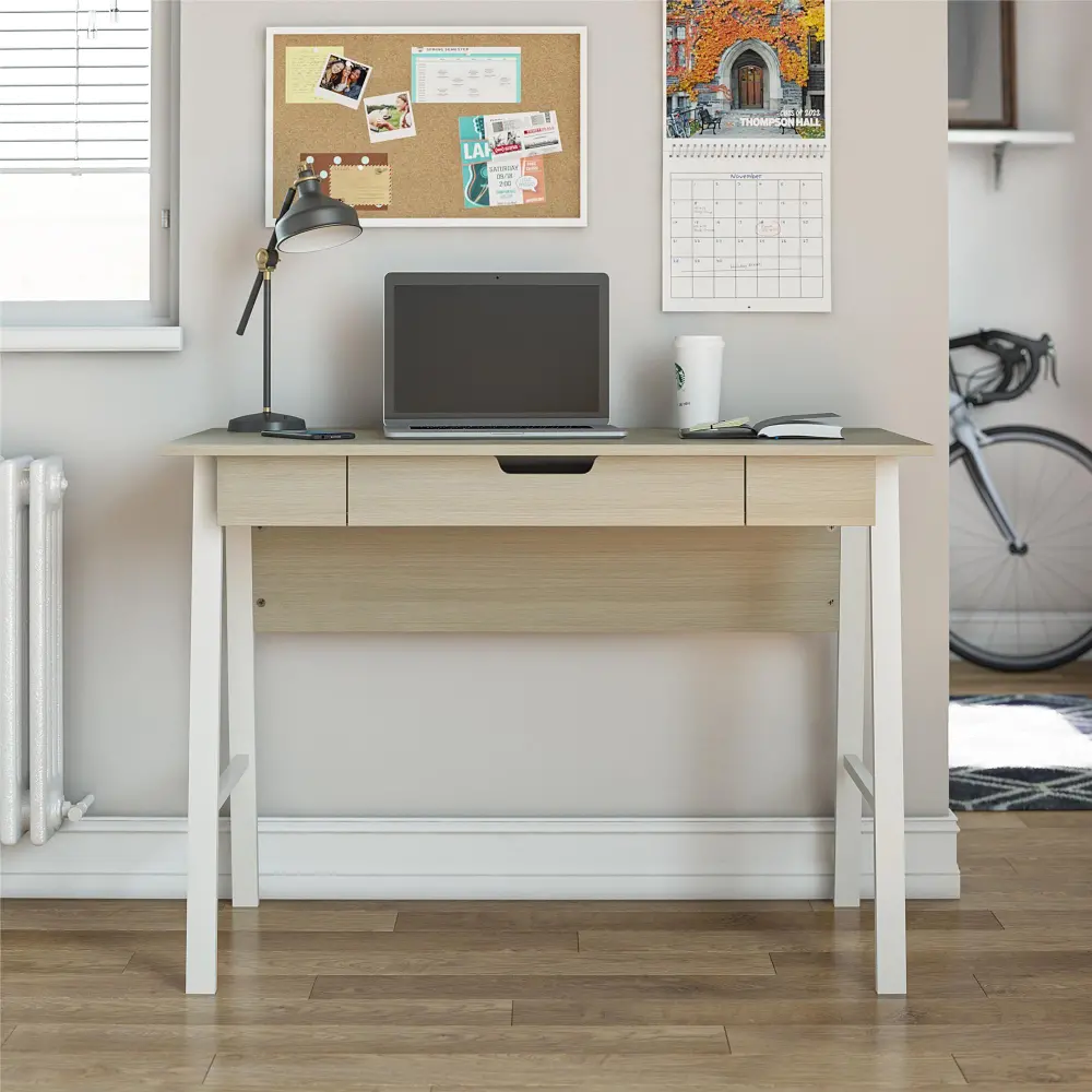 Oxford Pale Oak Computer Desk with Drawer-1