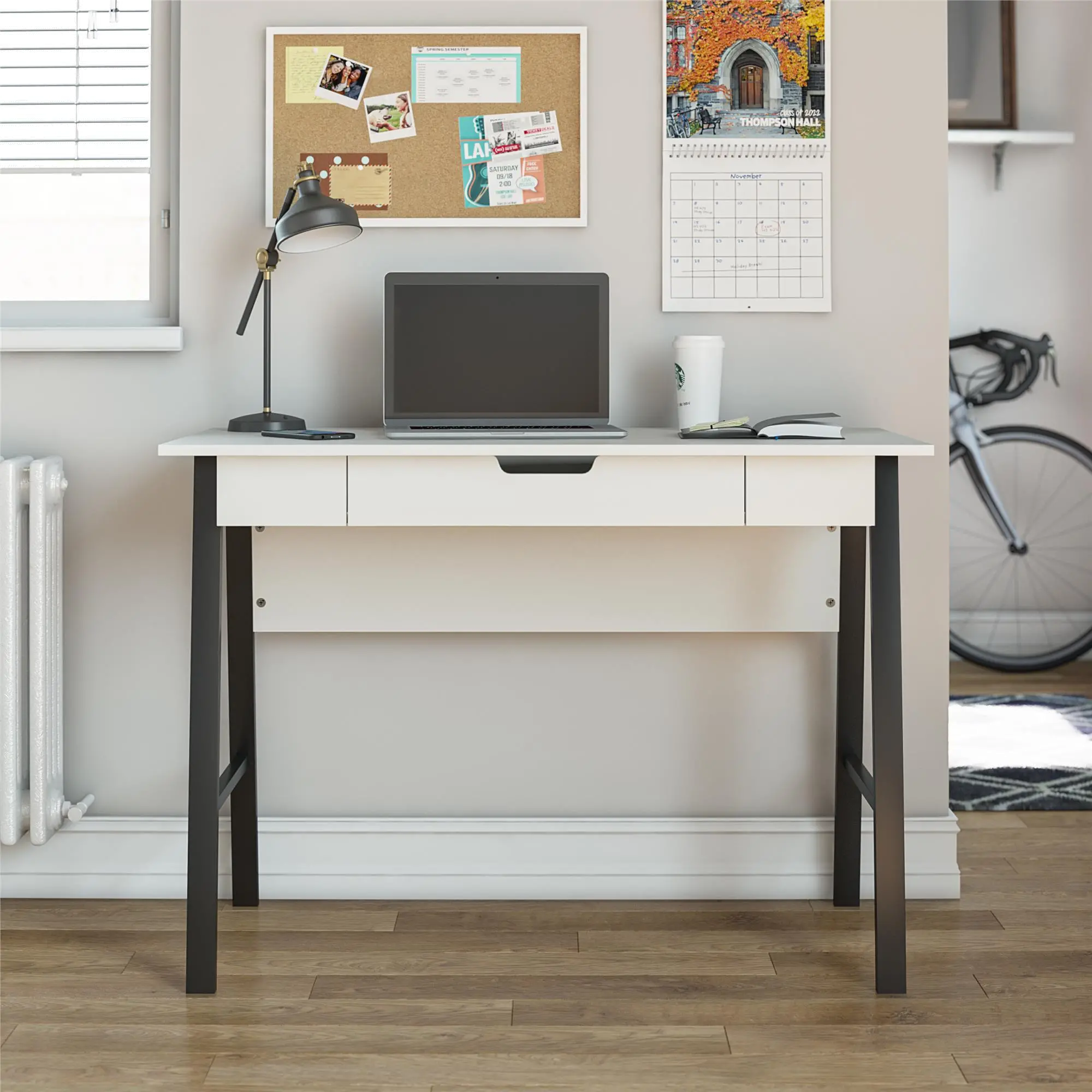 Oxford White Computer Desk with Drawer