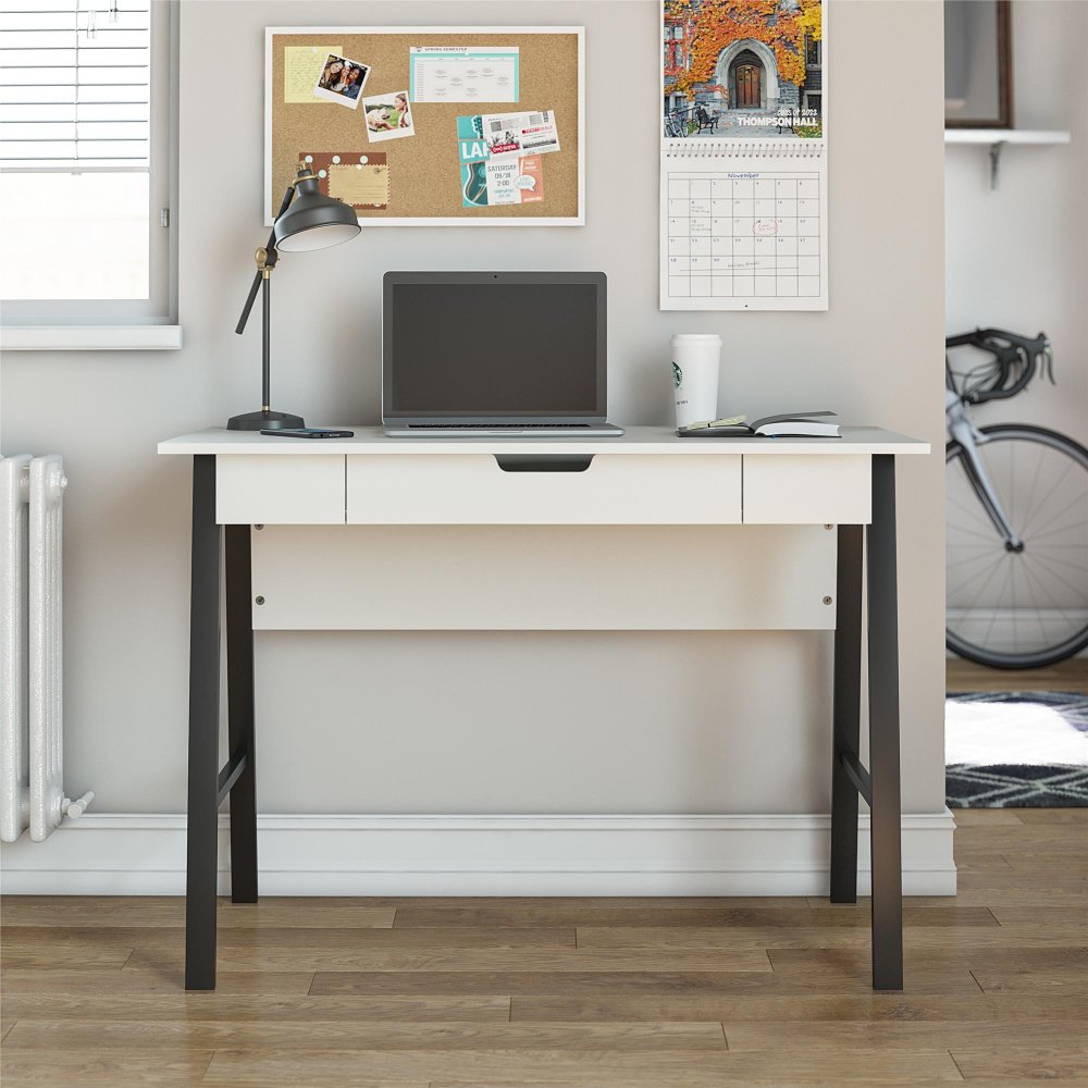 112833713 Oxford White Computer Desk with Drawer sku 112833713